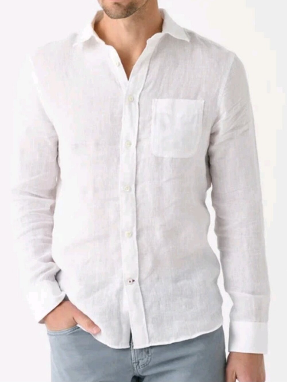 Faherty Reserve Linen Button Down Shirt XXL White